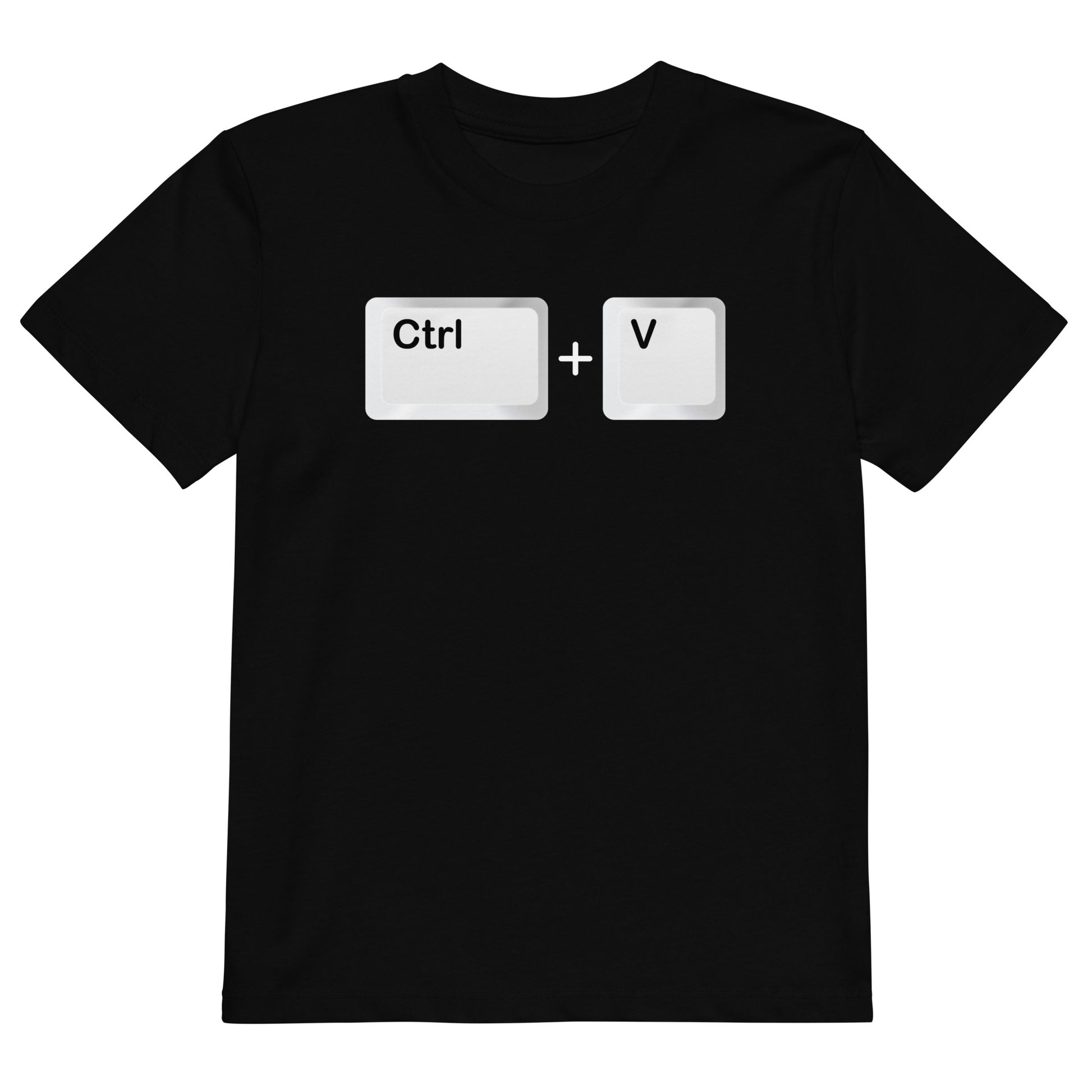 camiseta ctrl v pegar infantil en color negro