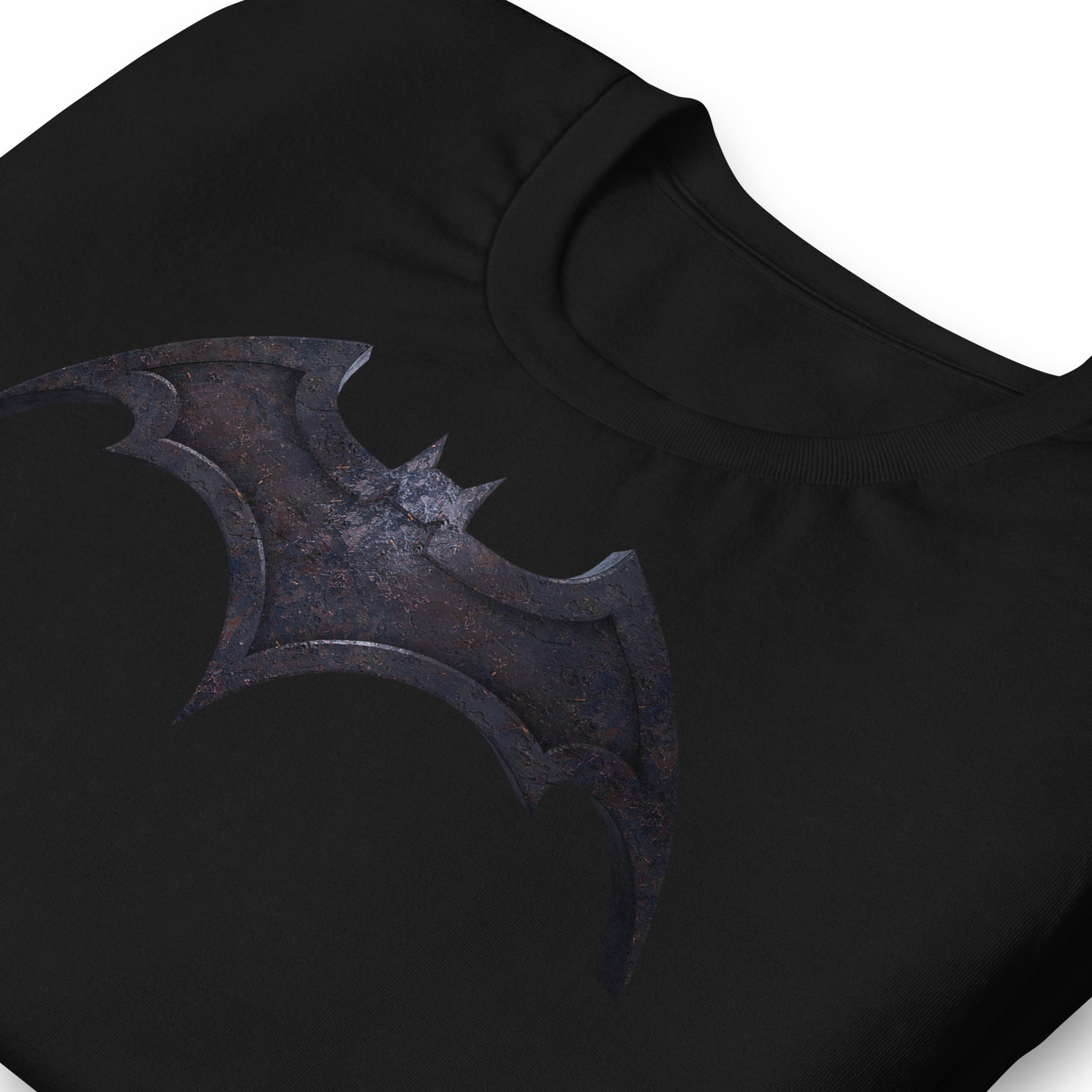 detalle de camiseta batman murcielago el caballero oscuro en color negro