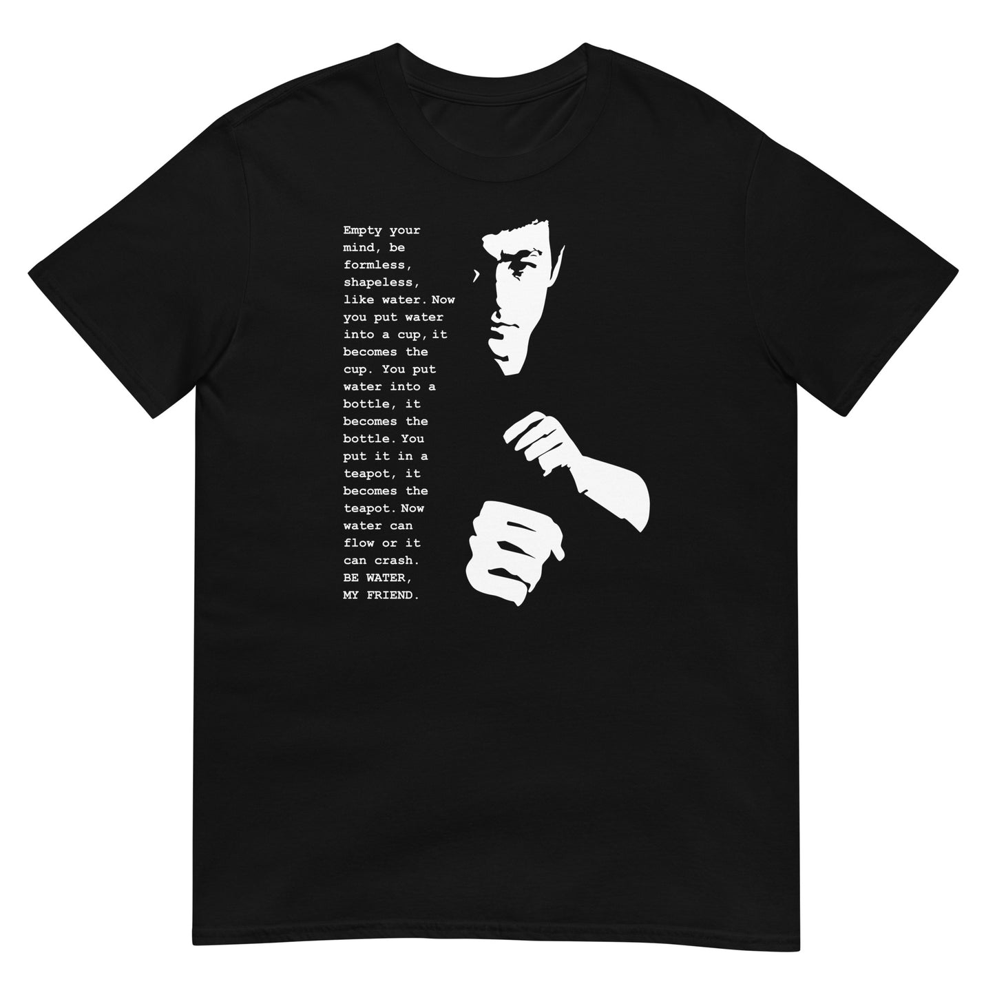 camiseta be water my friend de bruce lee en color negro