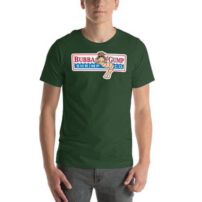 hombre con camiseta bubba gump shrimp company forrest gump en color verde botella