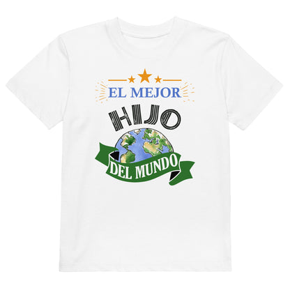 camiseta el mejor hijo del mundo infantil en color blanco