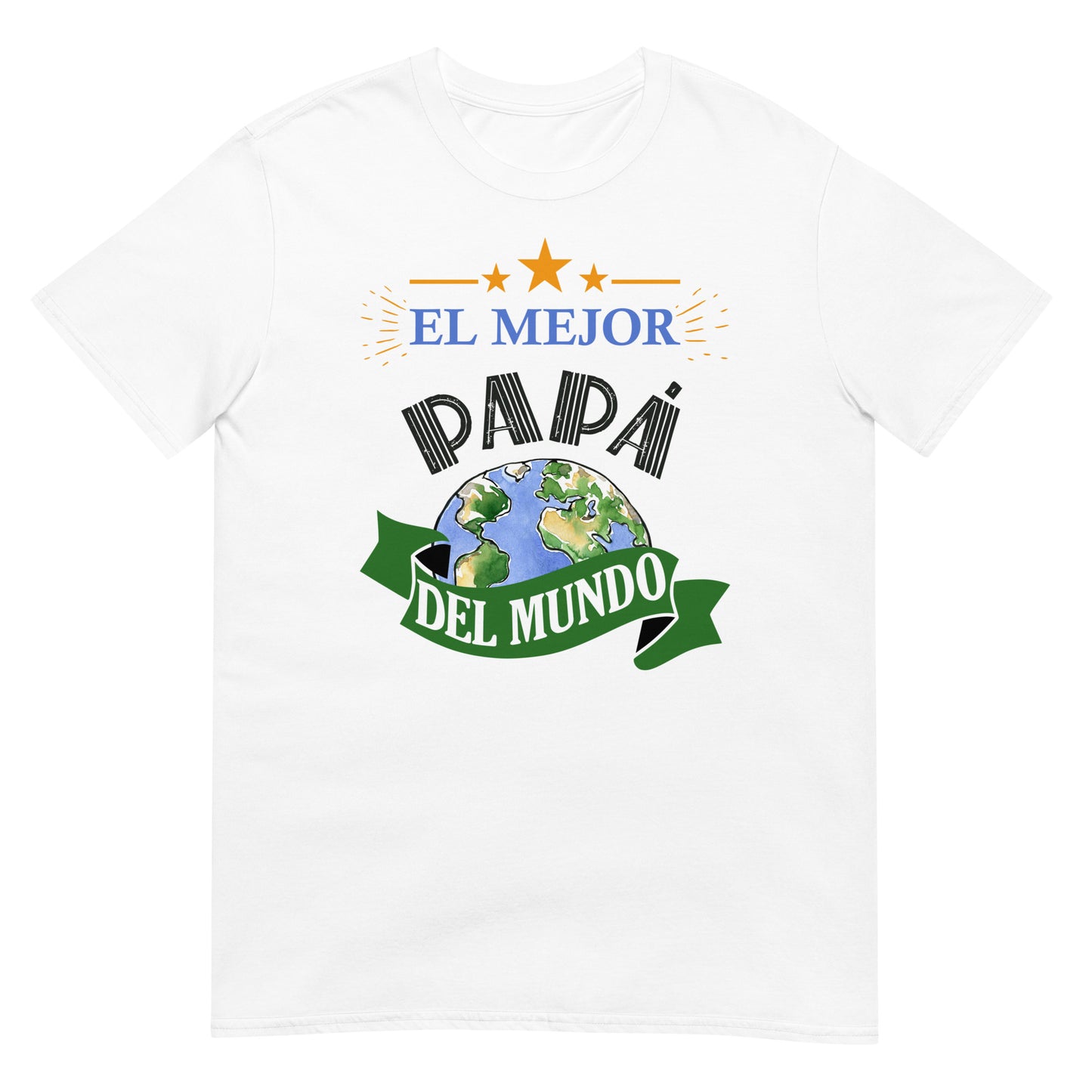 camiseta el mejor papa del mundo regalo dia del padre en color blanco