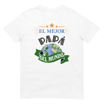 camiseta el mejor papa del mundo regalo dia del padre en color blanco