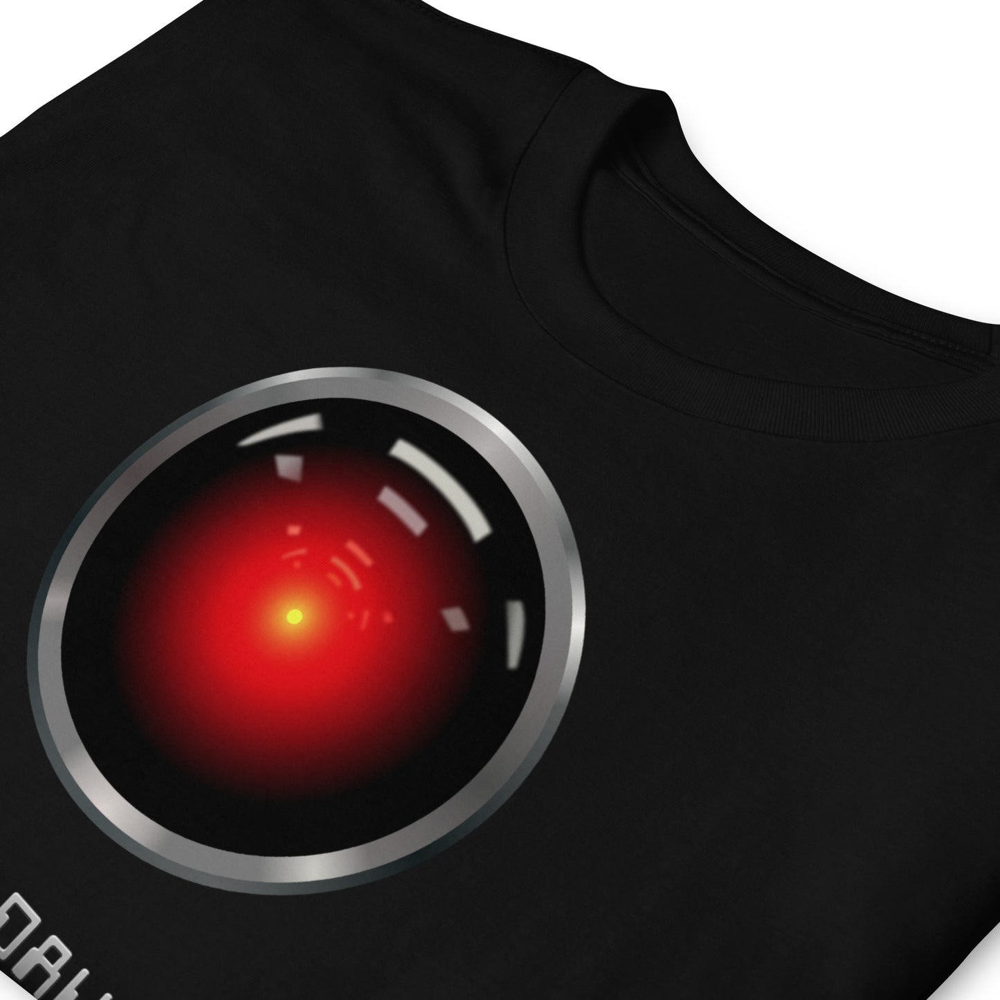 detalle de camiseta hal 9000 de 2001 una odisea del espacio en color negro