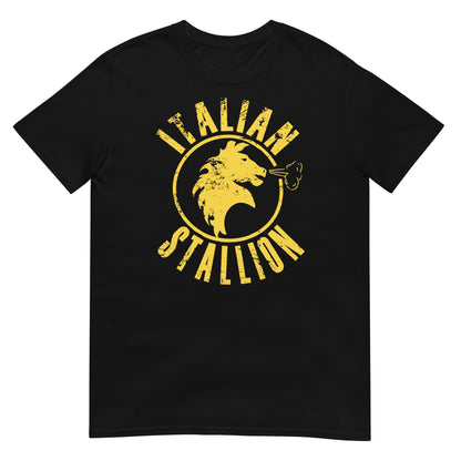 camiseta italian stallion rocky balboa en color negro