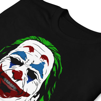 detalle de camiseta de joker en color negro