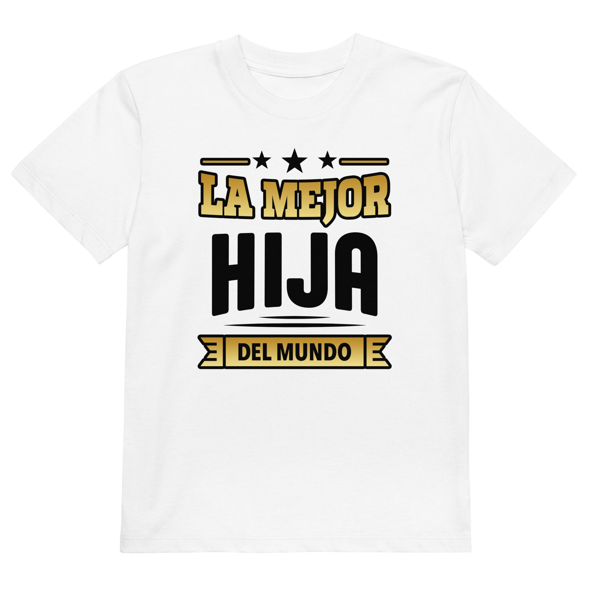 niña con camiseta la mejor hija del mundo infantil en color blanco