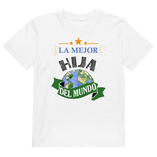 camiseta la mejor hija del mundo infantil en color blanco