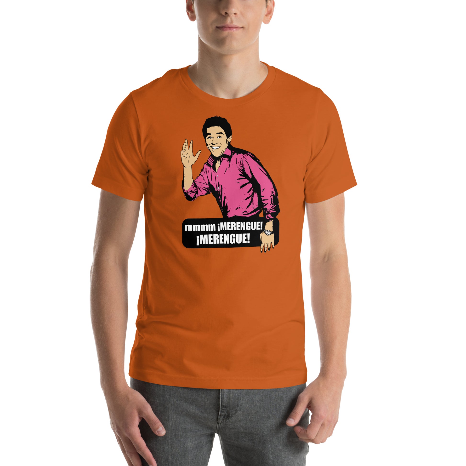 hombre con camiseta merengue merengue de amador de la que se avecina en color naranja