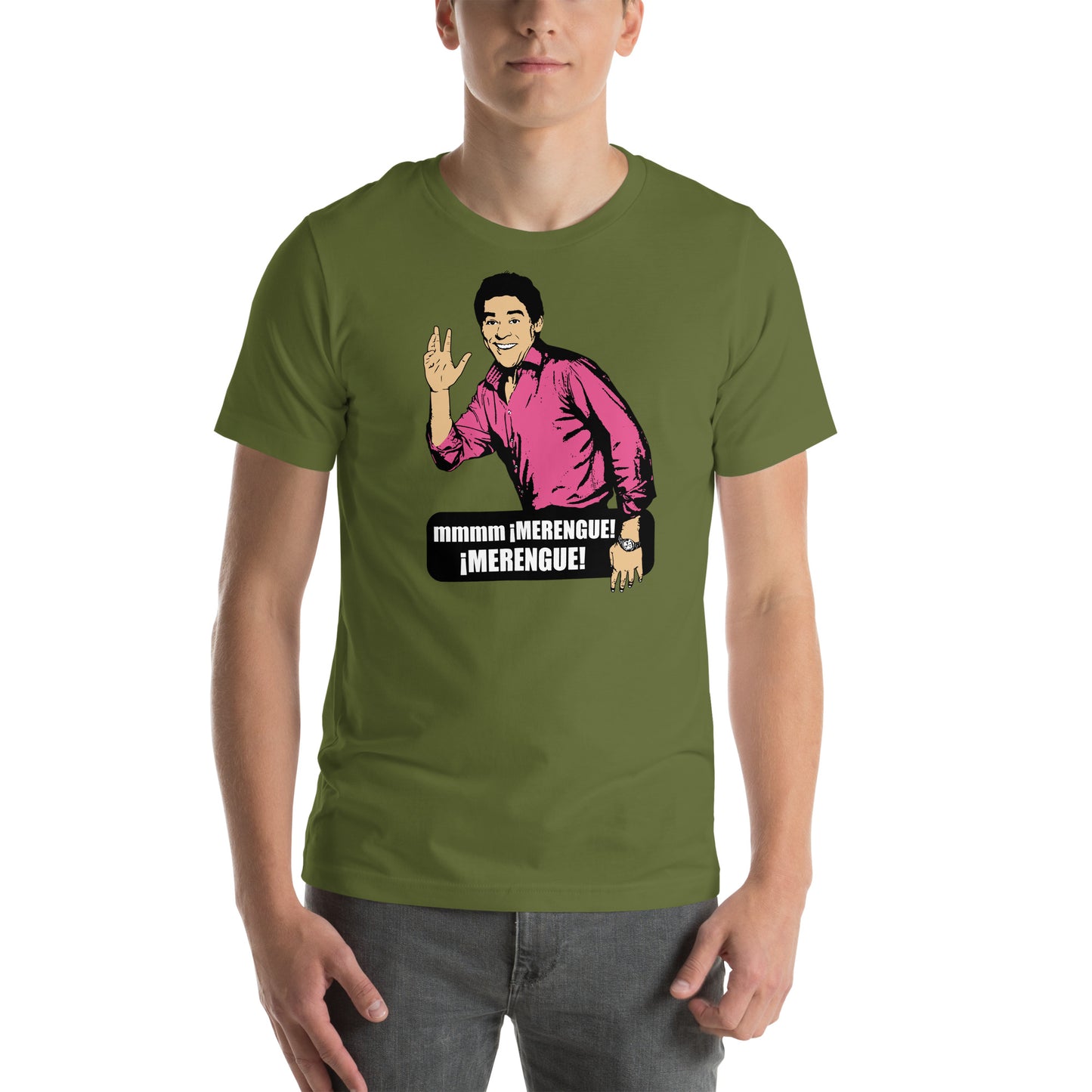 hombre con camiseta merengue merengue de amador de la que se avecina en color verde oliva