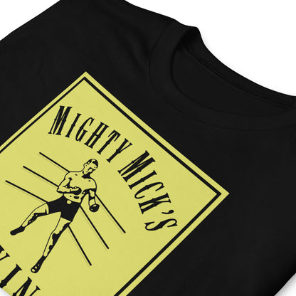 detalle de camiseta migthy micks boxing rocky balboa en color negro