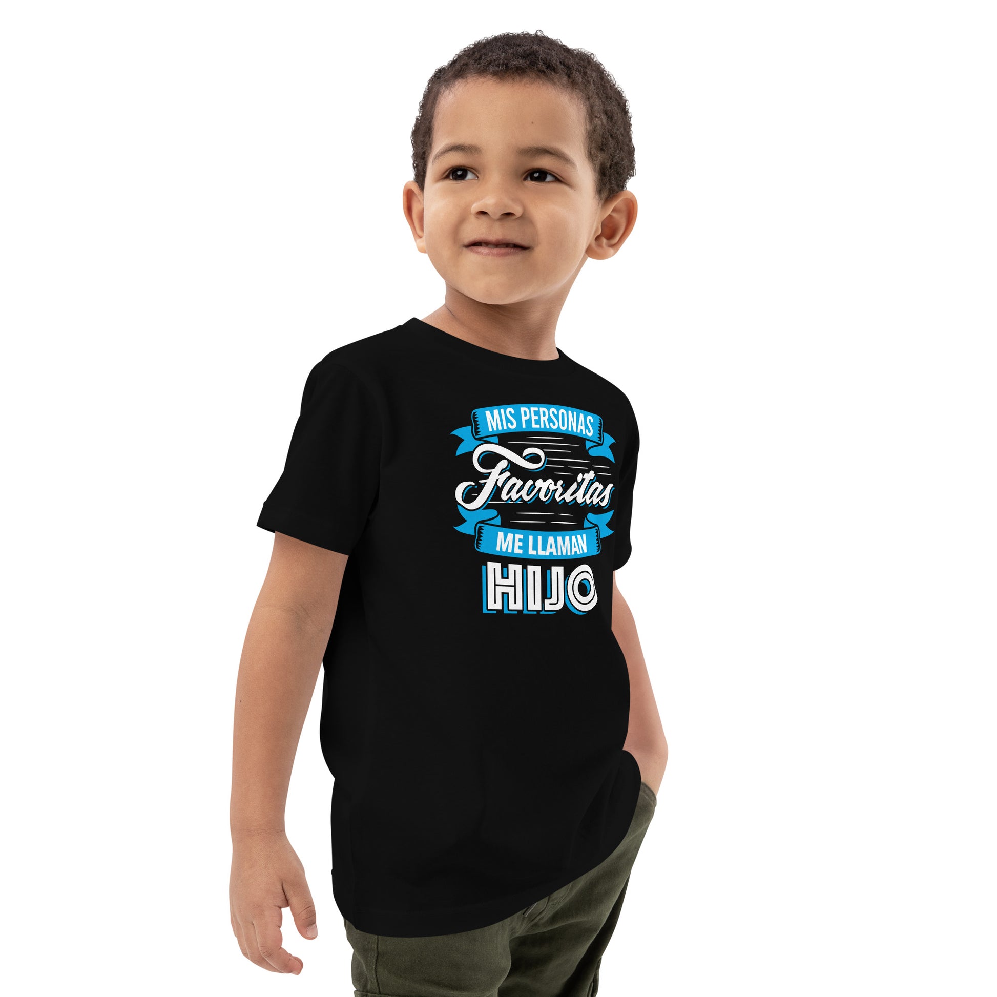 niño con camiseta mis personas favoritas-me llaman hijo infantil en color negro