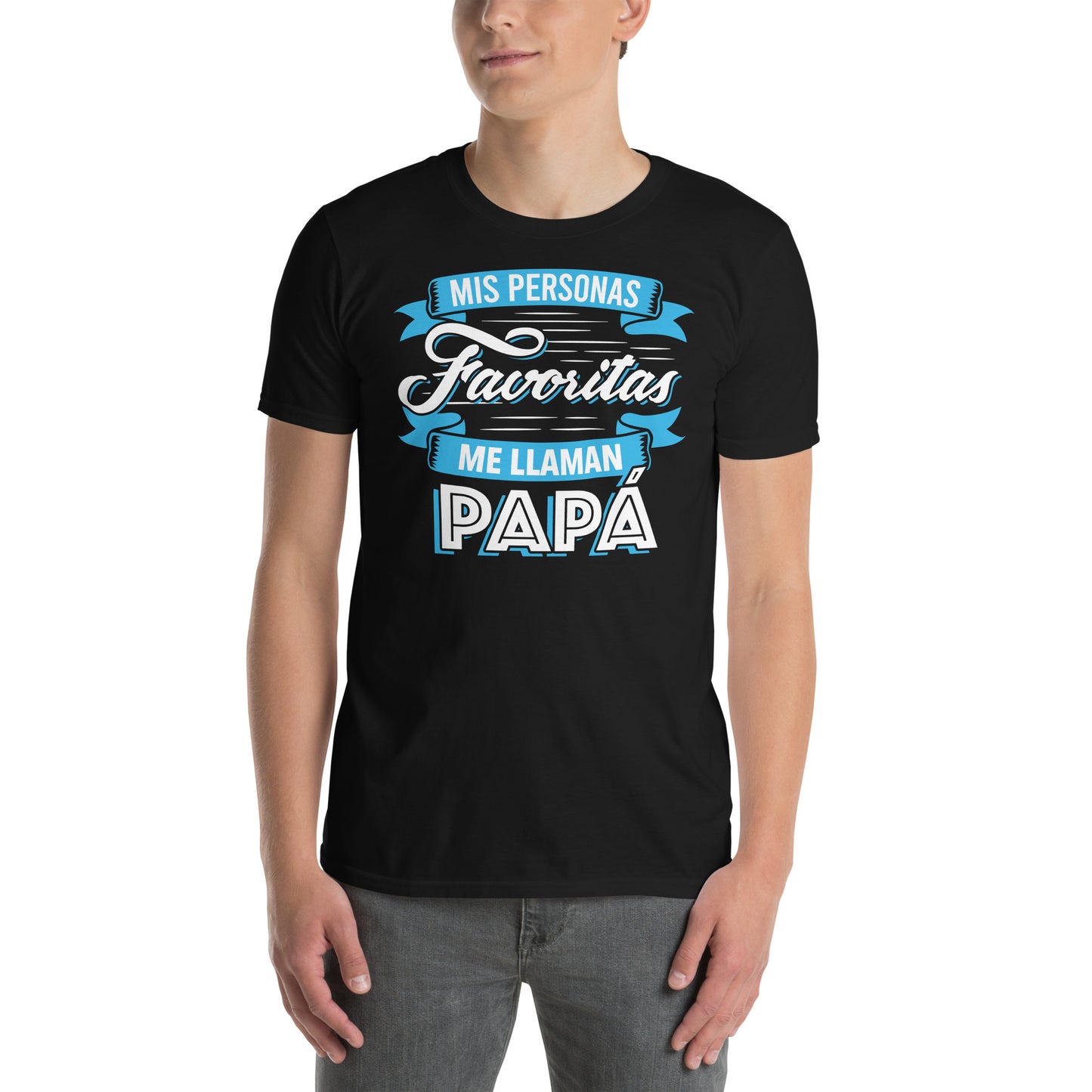 hombre con camiseta mis personas favoritas me llaman papa regalo dia del padre en color nedro