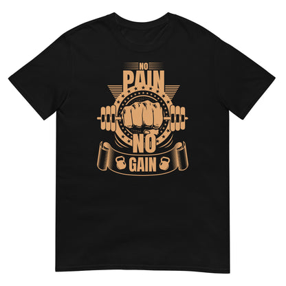 camiseta no pain no gain gym gimnasio fitness en color negro