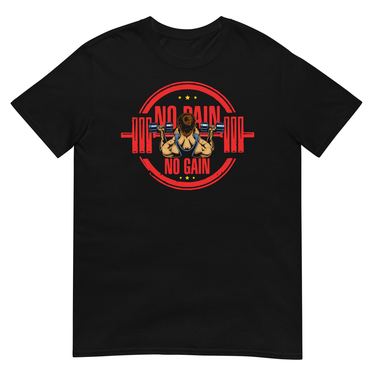 camiseta no pain no gain gym gimnasio fitness en color negro