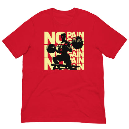 camiseta no pain no gain gym gimnasio fitness en color rojo