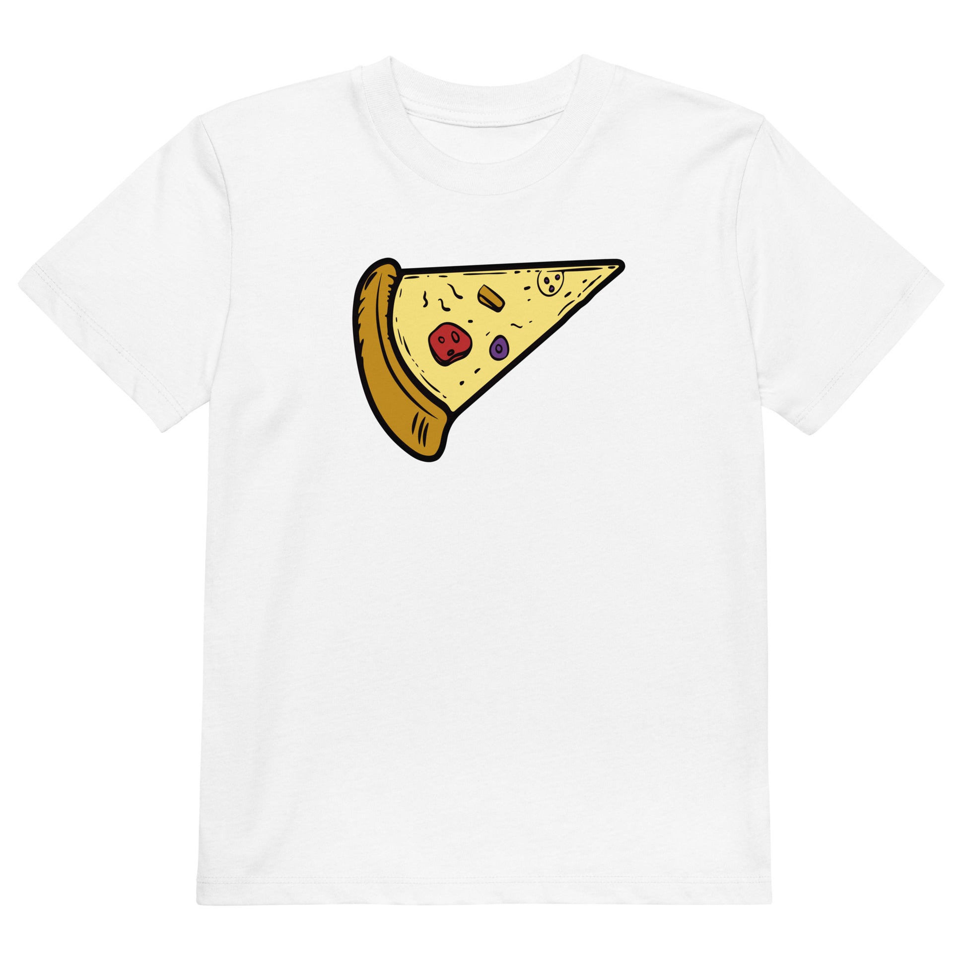 camiseta porcion pizza infantil en color blanco