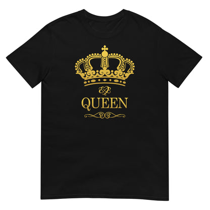 camiseta queen reina corona regalo dia de la madre en color negro