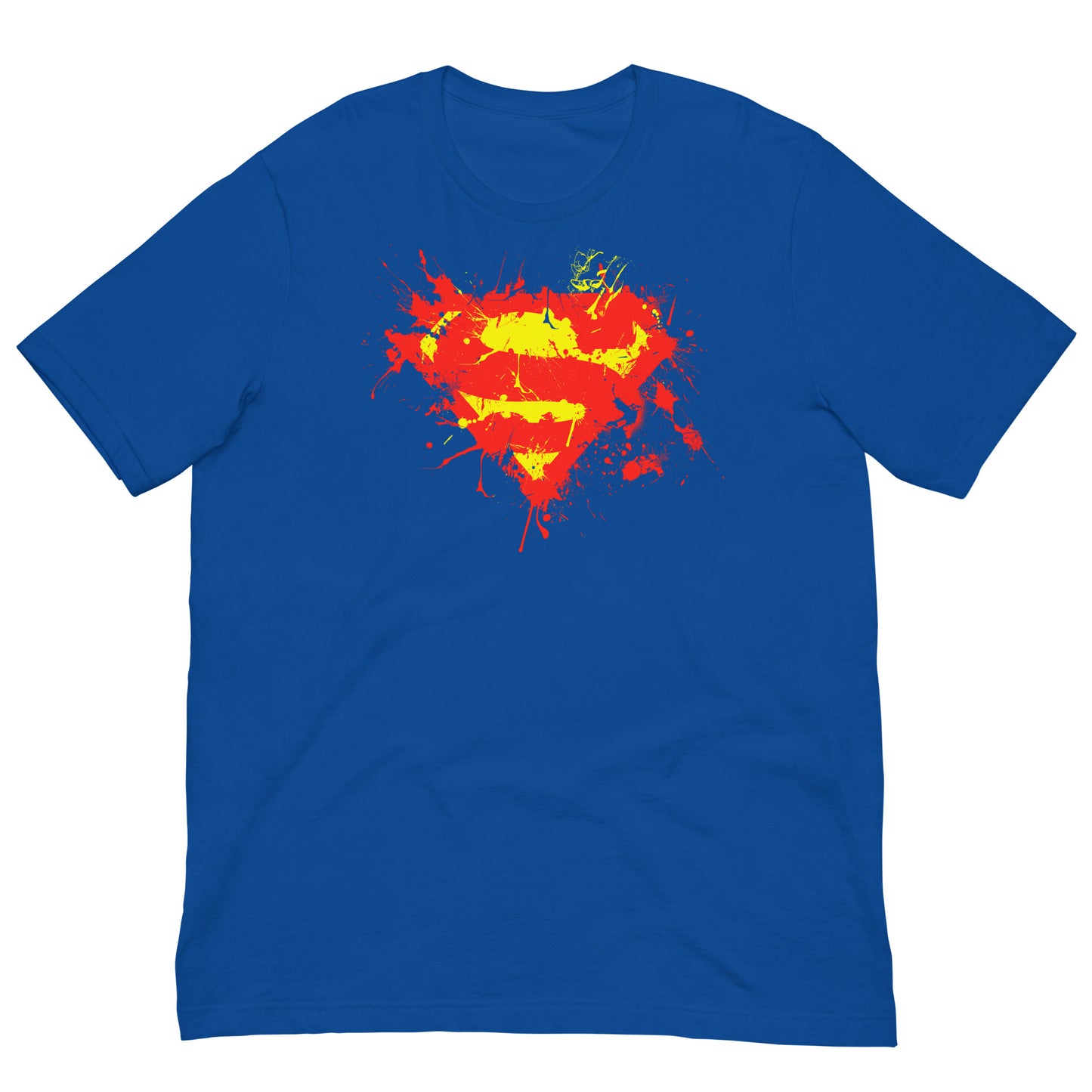 camiseta superman el hombre de acero splatter en color azul royal