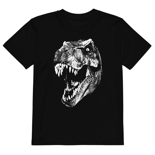 camiseta t-rex tiranosaurio dinosaurios infantil en color negro