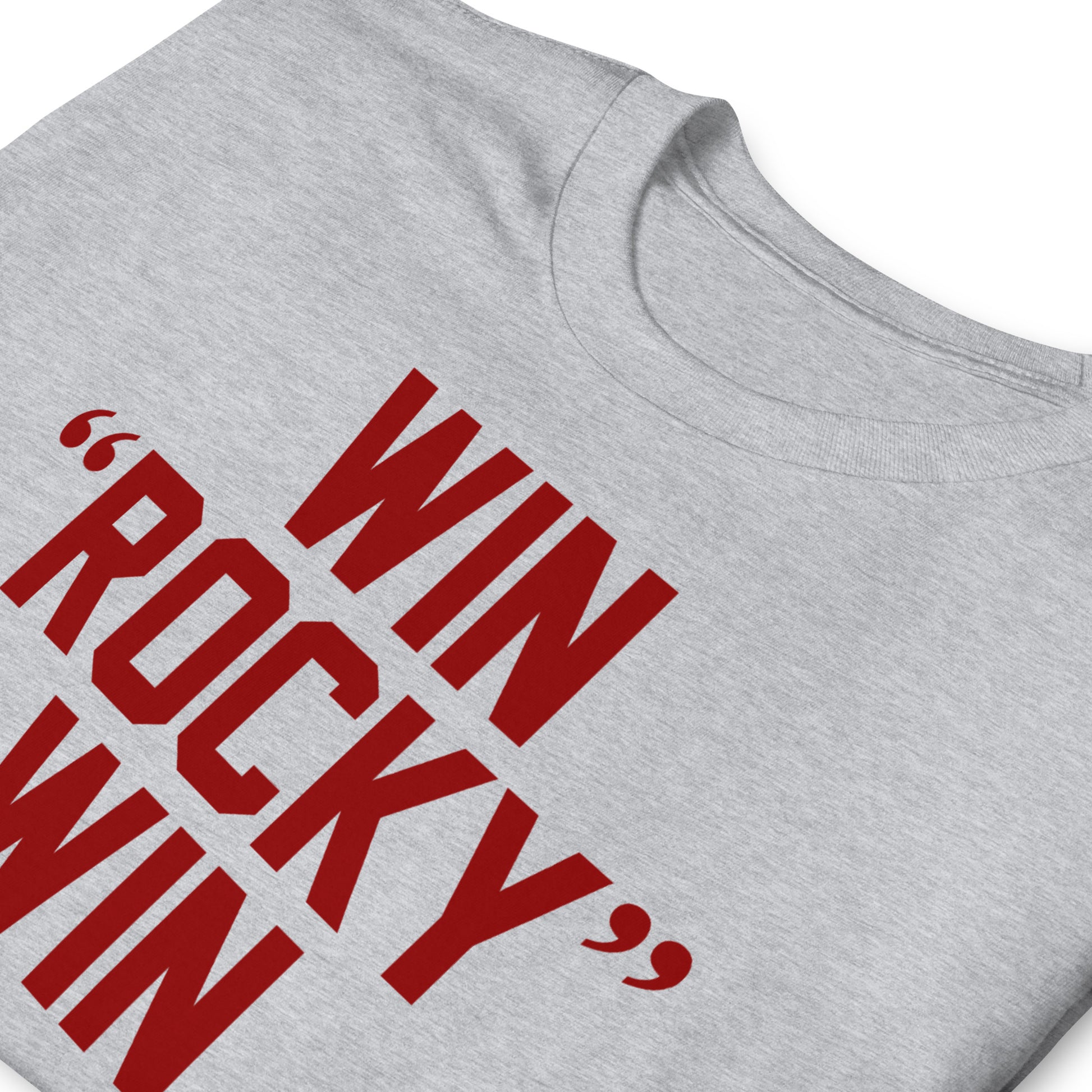 detalle de camiseta win rocky win balboa en color gris