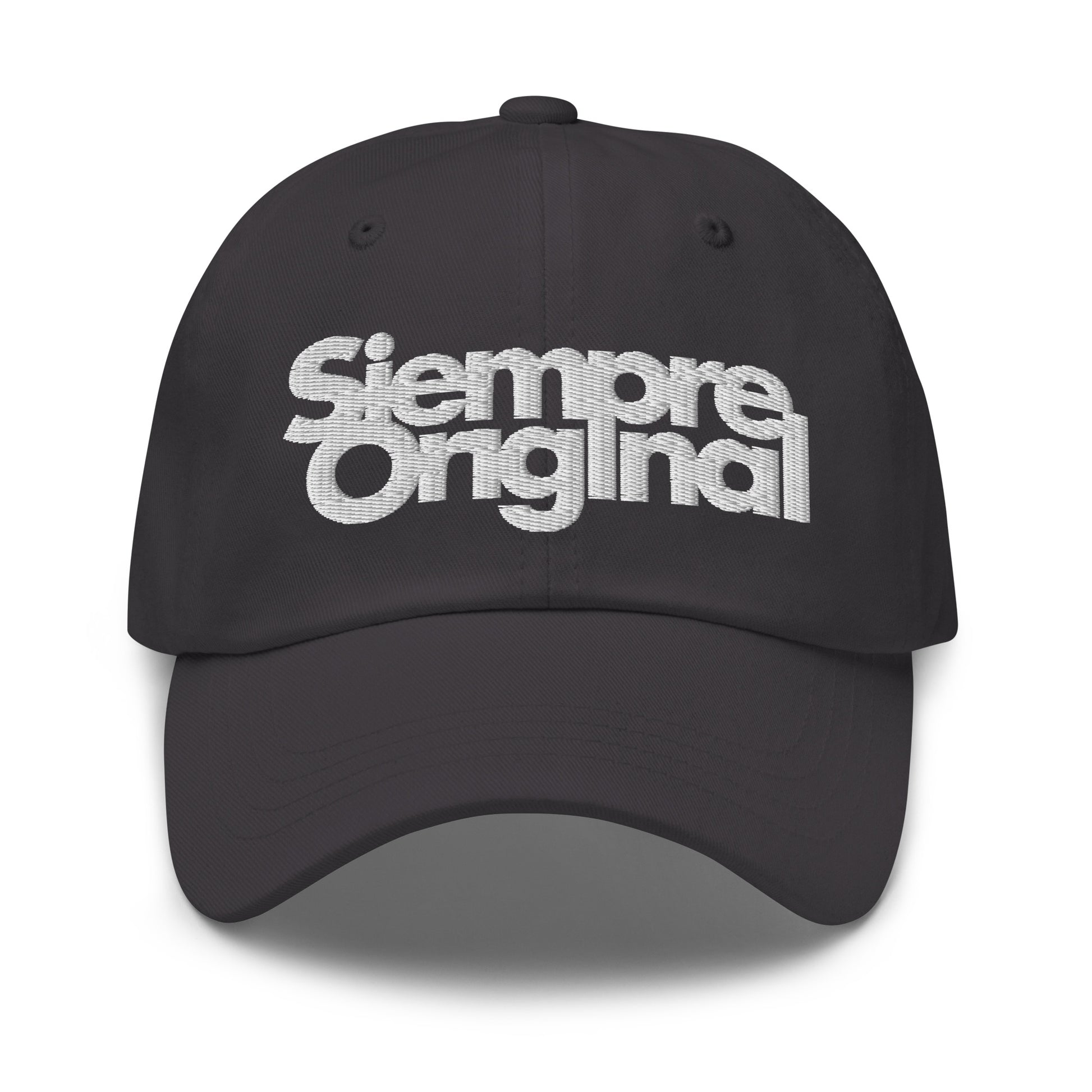 Gorra de Béisbol con logo Siempre Original bordado. Color Gris Oscuro.