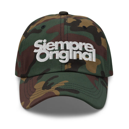 Gorra de Béisbol con logo Siempre Original bordado. Color Camuflaje.