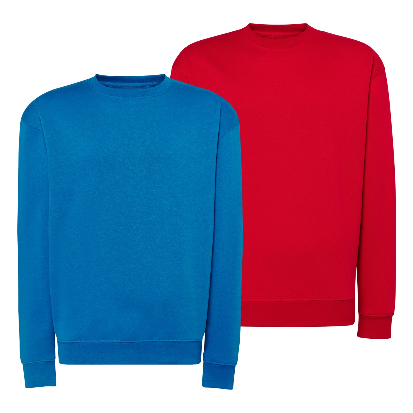 pack de 2 sudaderas basicas en color azul y rojo