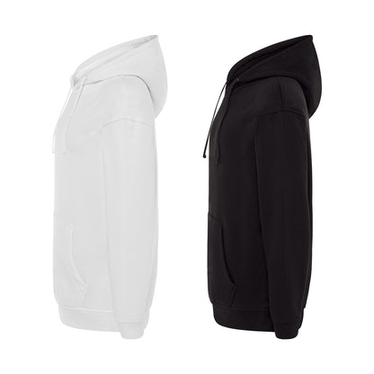 pack de 2 sudaderas con capucha en color blanco y negro lateral