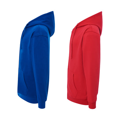 pack de 2 sudaderas con cremallera en color azul royal y rojo lateral