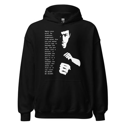 sudadera con capucha be water my friend de bruce lee en color negro