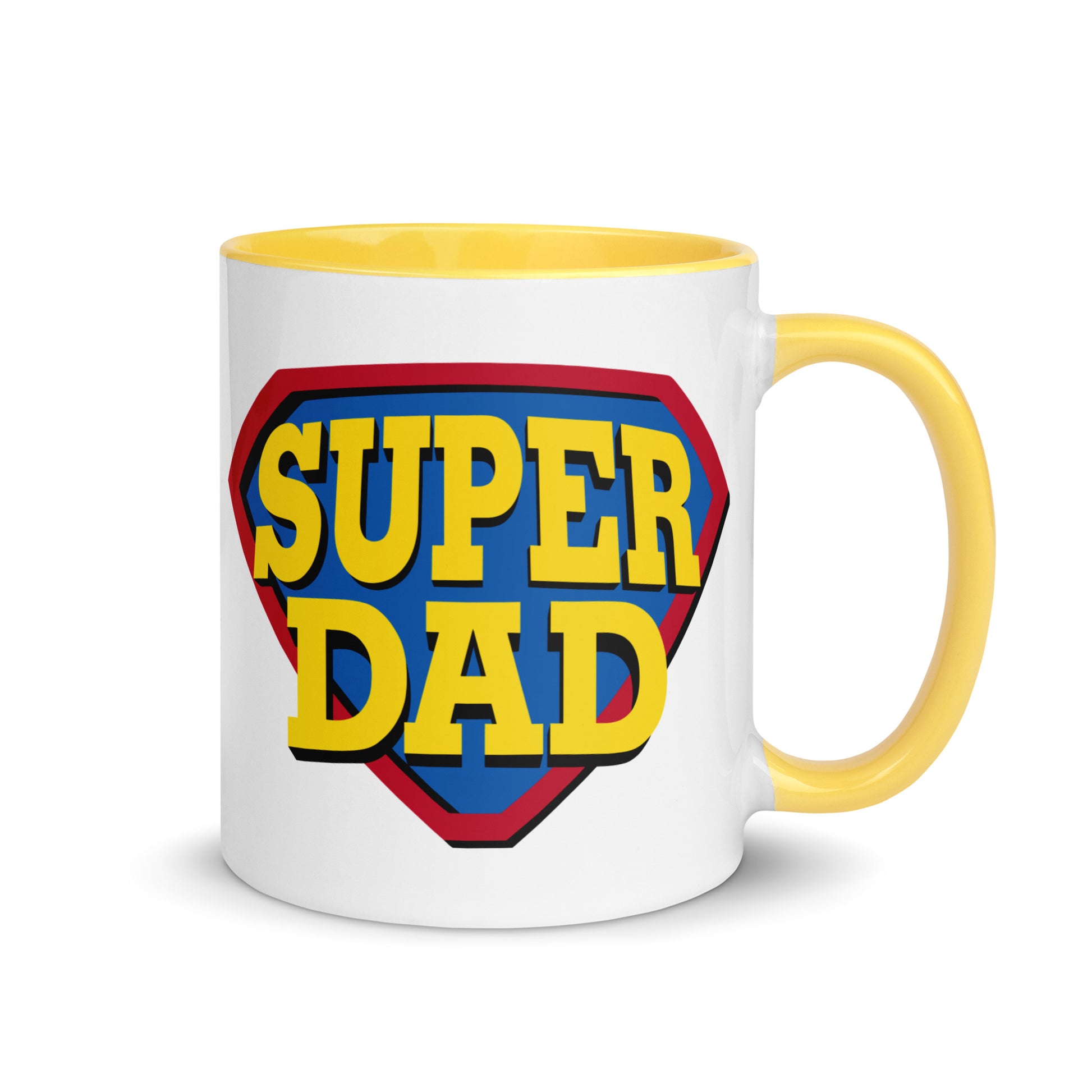 taza super papa superman regalo dia del padre en color amarillo