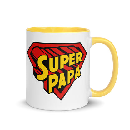 taza super papa superman regalo dia del padre en color amarillo