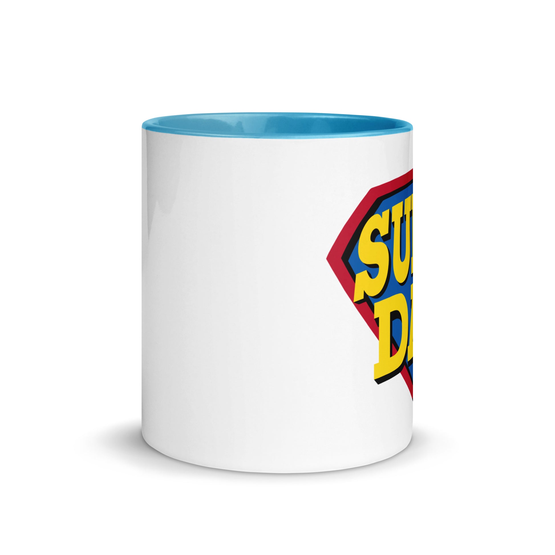 taza super papa superman regalo dia del padre en color azul de frente