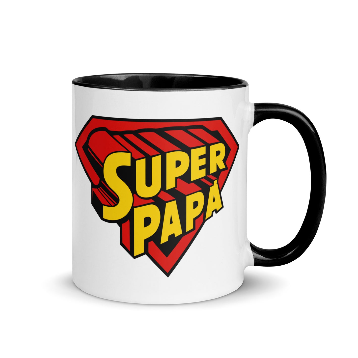 taza super papa superman regalo dia del padre en color negro