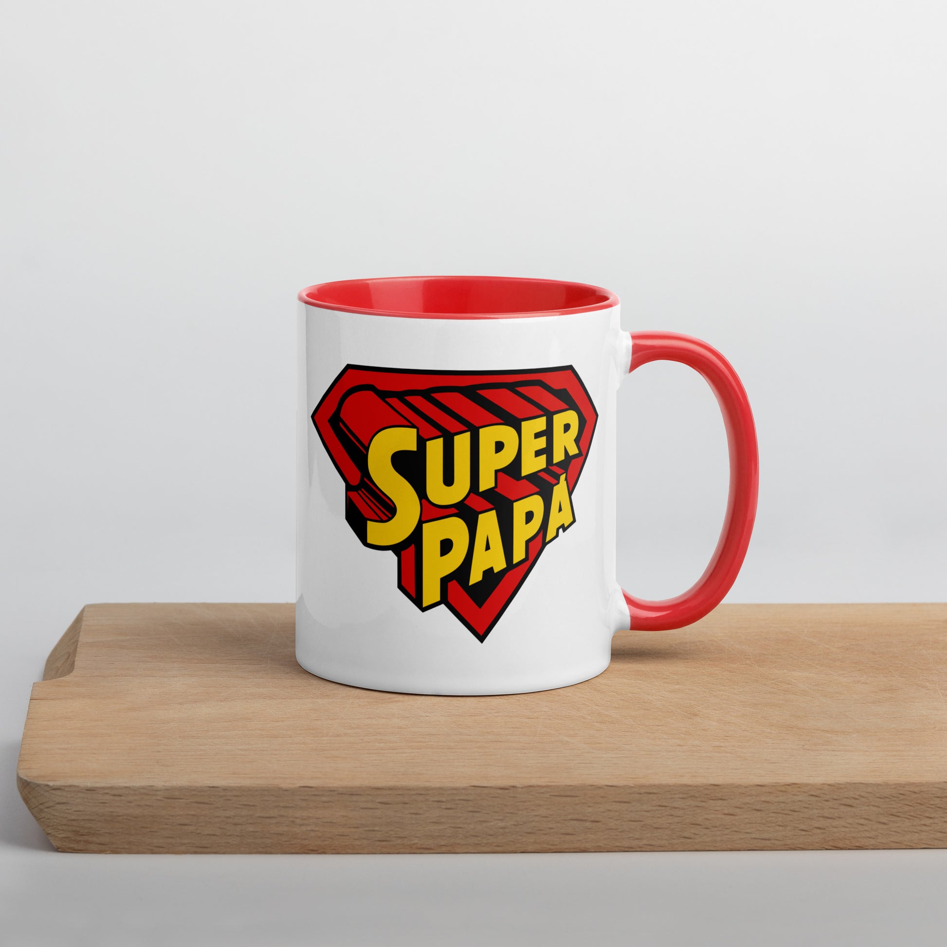 taza super papa superman regalo dia del padre en color rojo