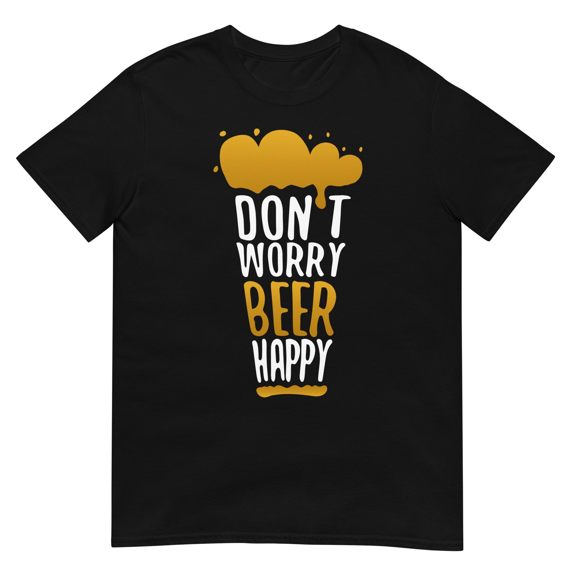 camiseta don't worry beer happy en color negro