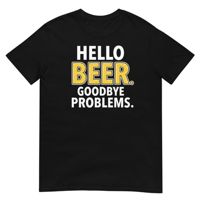 camiseta hello beer goodbye problems en color negro