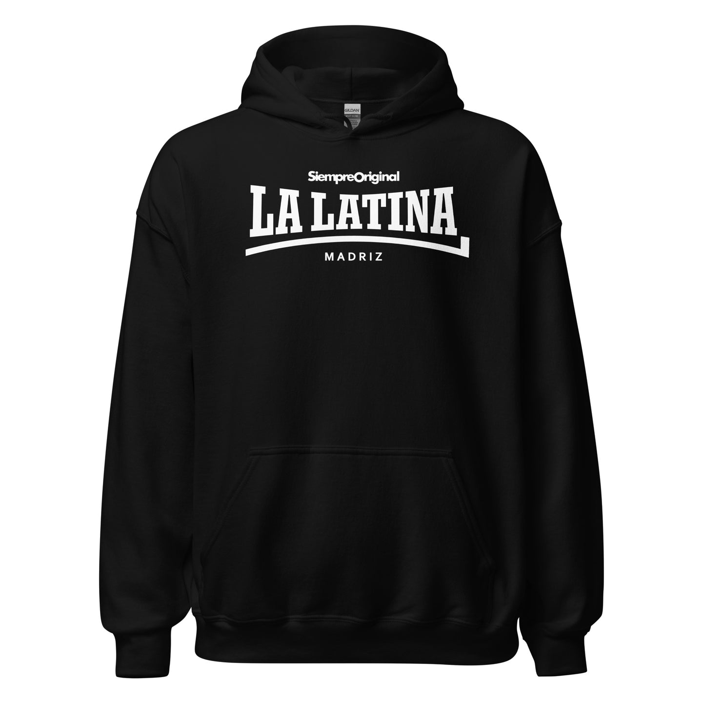 Sudadera con capucha del barrio de La Latina - Madrid. Color Negro.