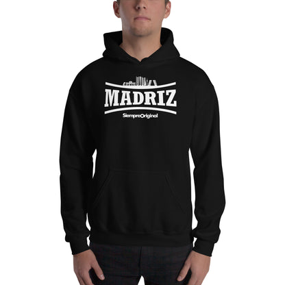 Sudadera con capucha de la ciudad de Madrid. Color Negro.