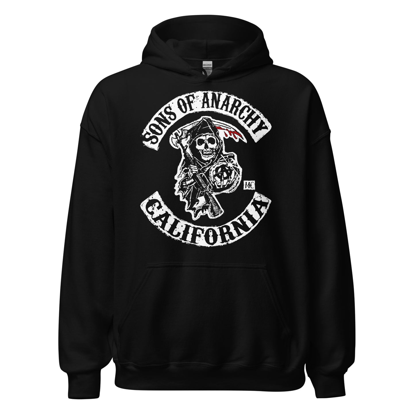 sudadera con capucha de sons of anarchy en color negro