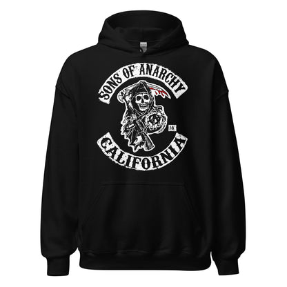 sudadera con capucha de sons of anarchy en color negro