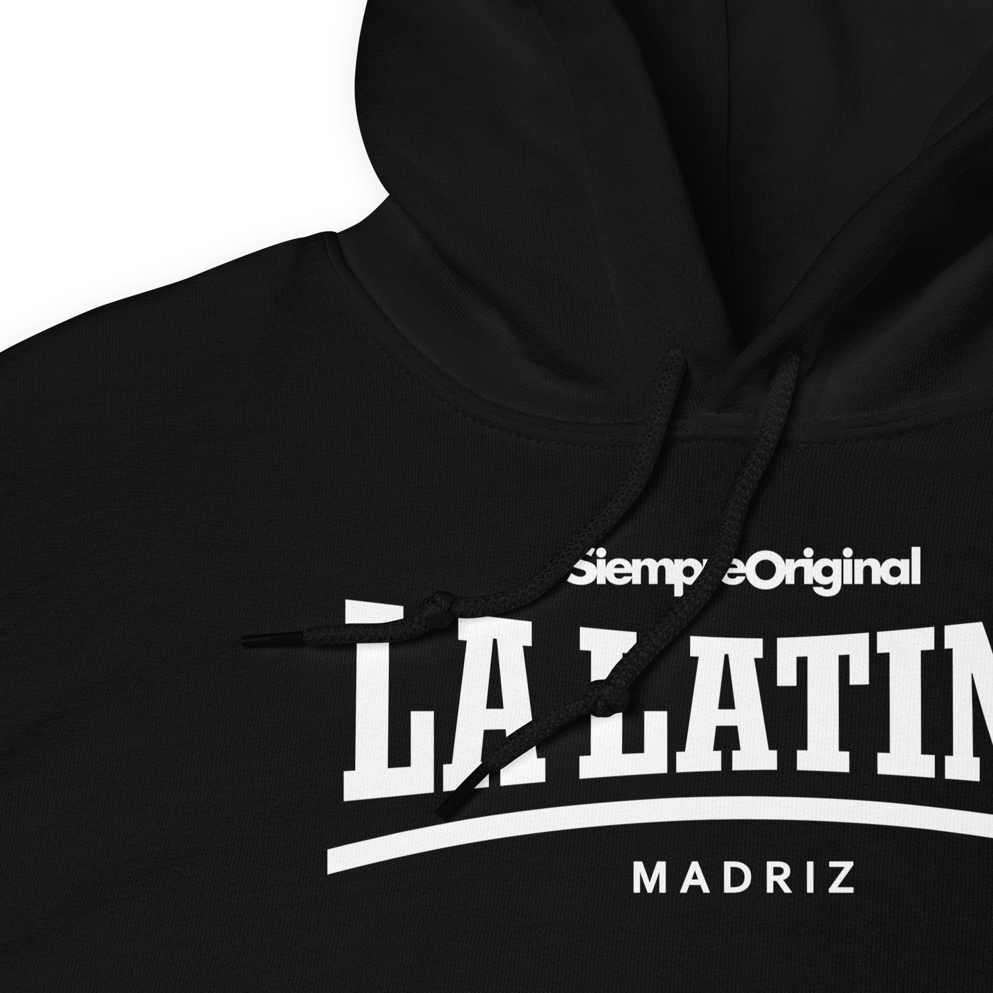 Sudadera con capucha del barrio de La Latina - Madrid. Color Negro.