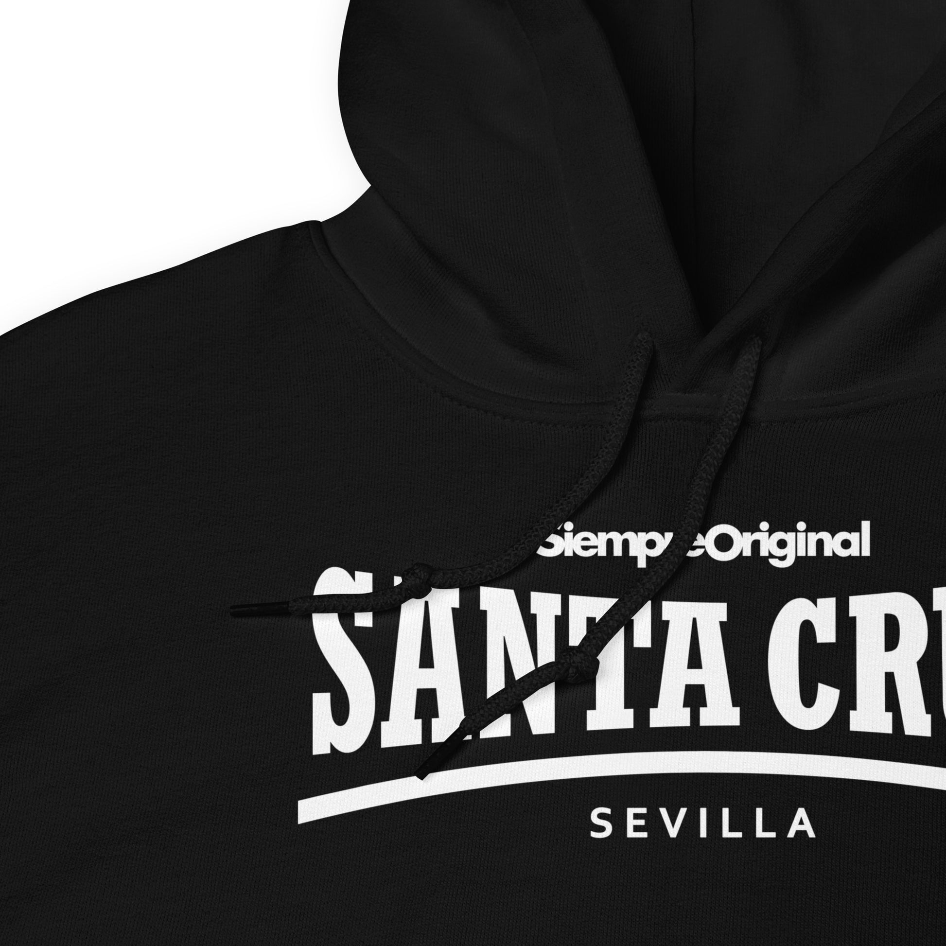 Sudadera con capucha del barrio de Santa Cruz - Sevilla. Color Negro.