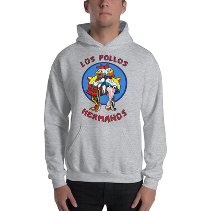 Sudadera con capucha de Los Pollos Hermanos de Breaking Bad. Color gris.