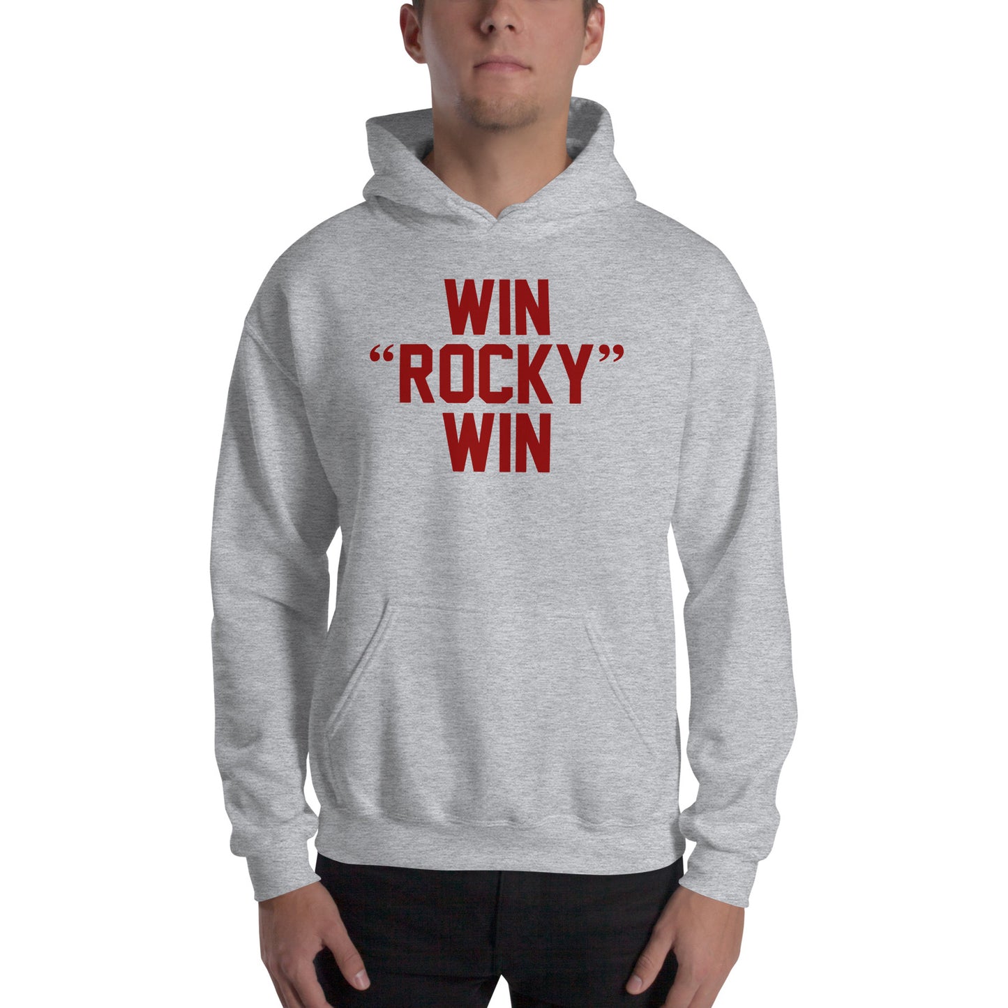 Sudadera con capucha Win Rocky Win de la película Rocky. Color gris.