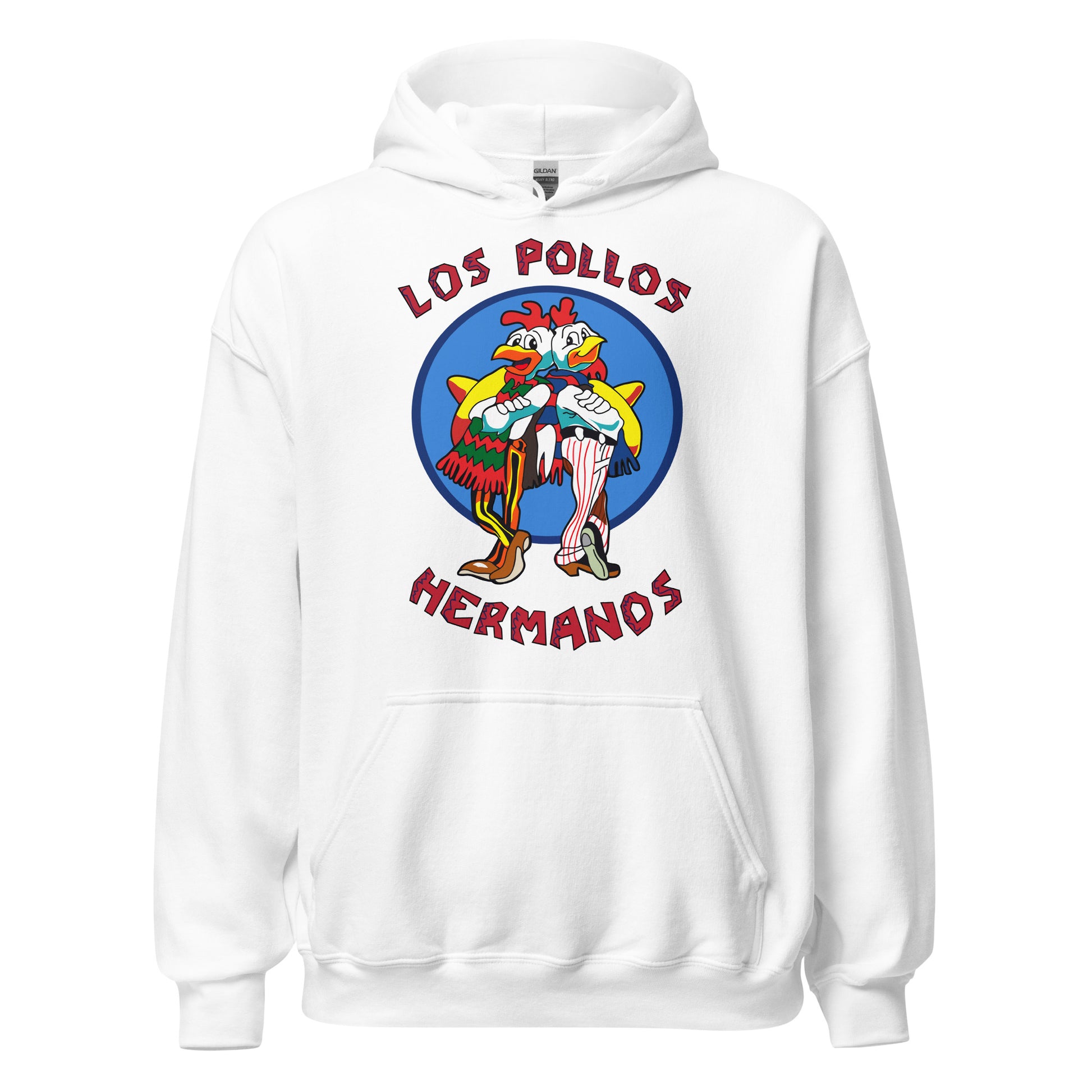 Sudadera con capucha de Los Pollos Hermanos de Breaking Bad. Color blanco.