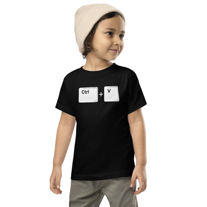 Camiseta de niño con el comando Ctrl V - Pegar. Color negro.