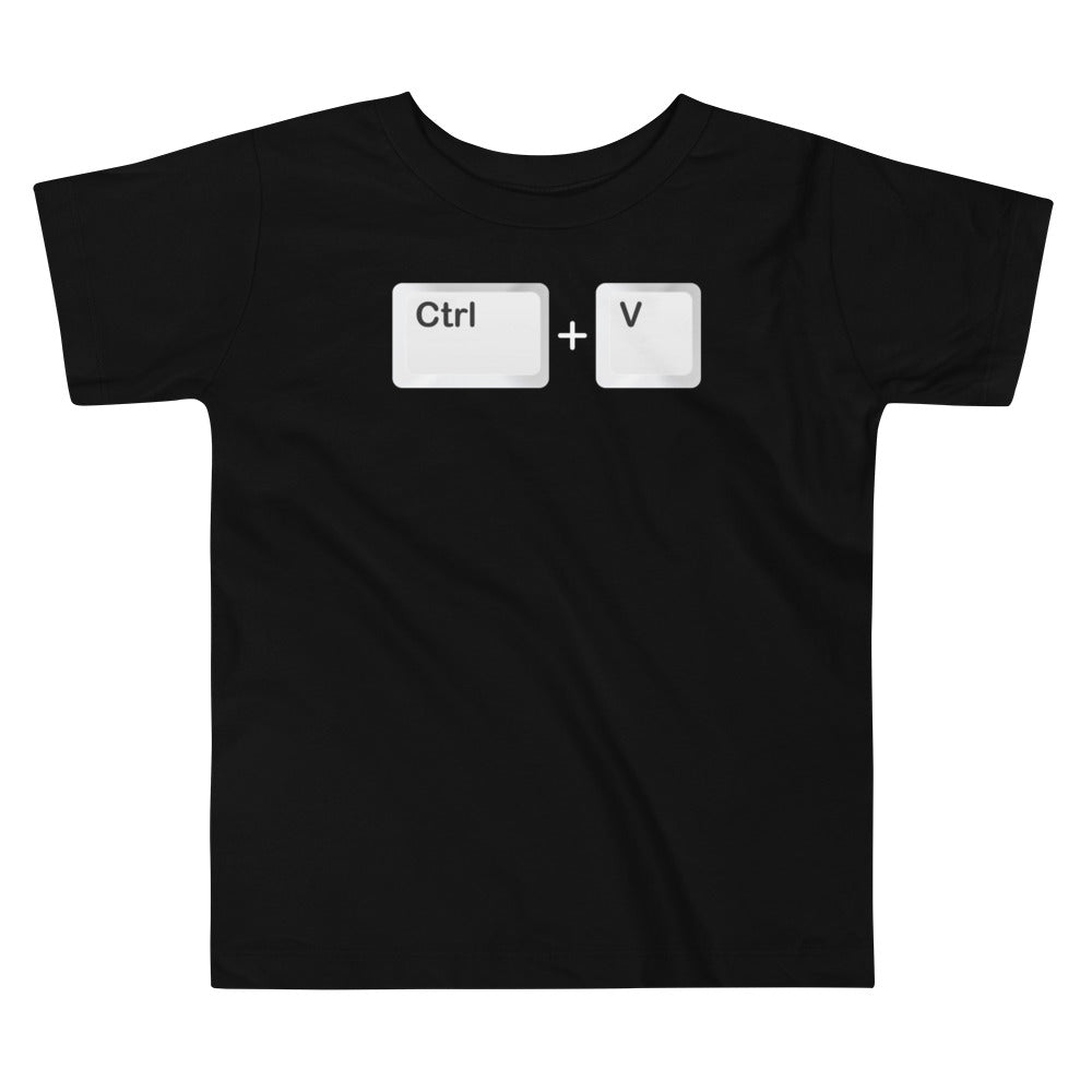 Camiseta de niño con el comando Ctrl V - Pegar. Color negro.